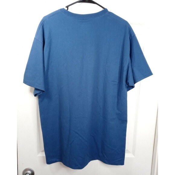 Champion Regal Navy Short Sleeve Cotton Logo T Shirt Men Sz L - Picture 2 of 5